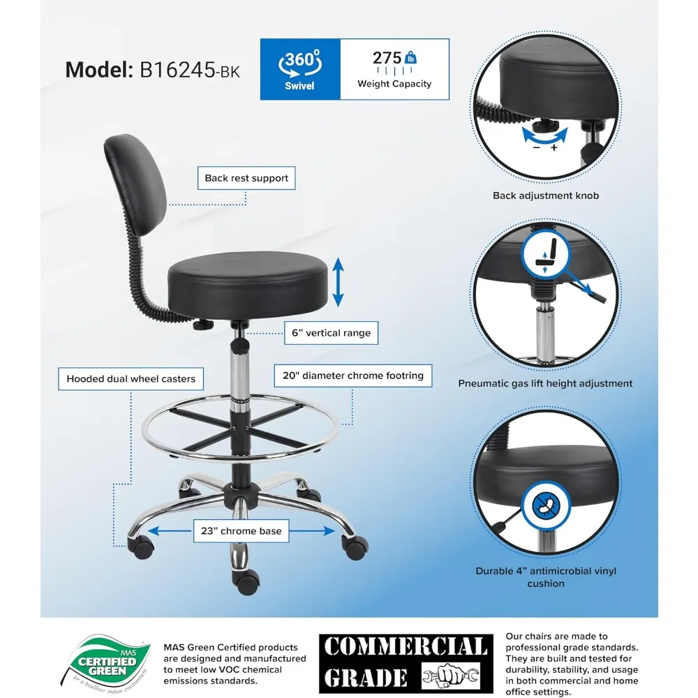 مقعد طبي مريح باللون الأسود