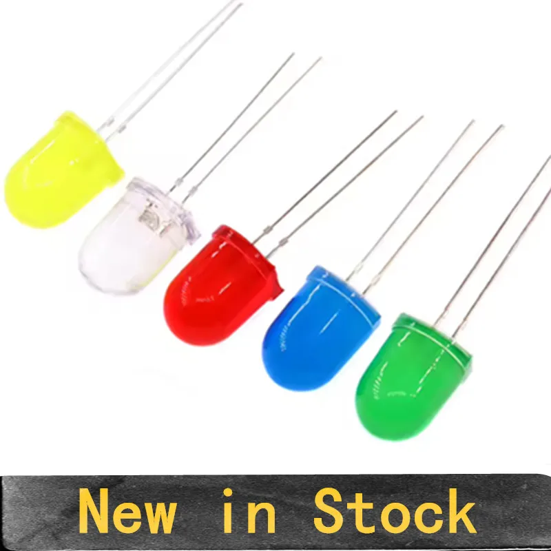 20PCS F10 LED 10MM Ultra-Bright LED Chips: White-to-White, White, Emerald Green, Blue-to-Blue, Yellow, Red