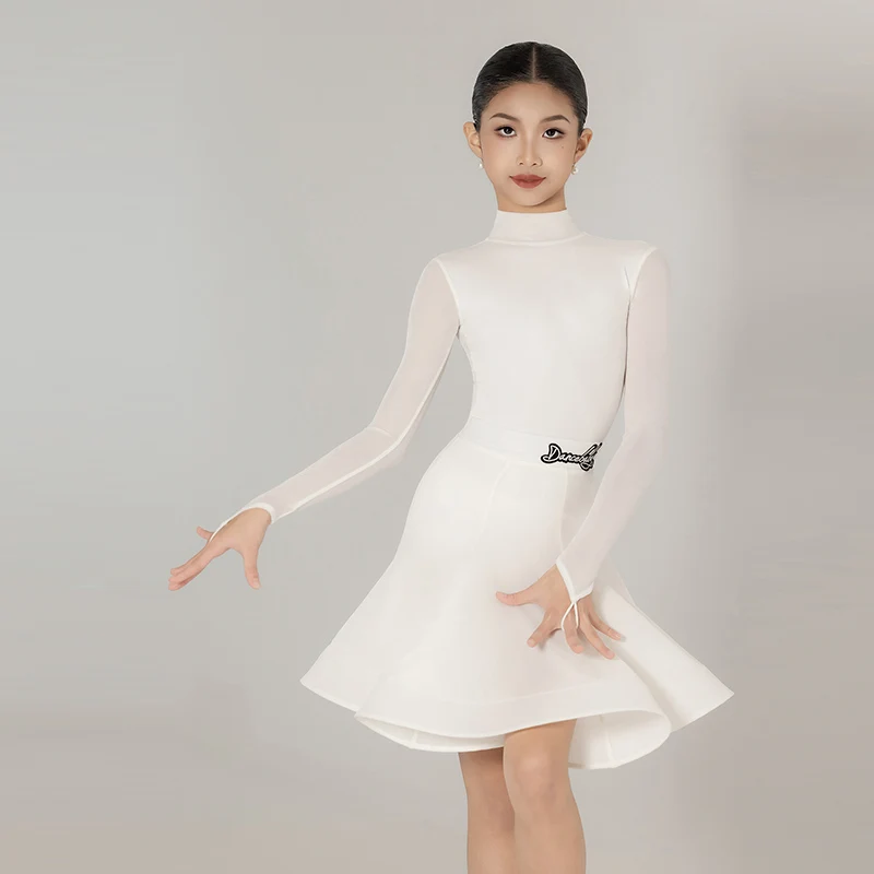 vetements-de-spectacle-rumba-pour-enfants-ensemble-en-velours-vetements-de-concours-de-danse-latine-pour-filles-col-haut-blanc-manches-longues-nouvelle-collection