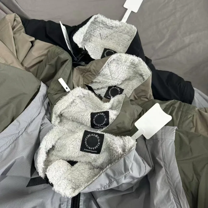 اليابانية ياماتوميتشي سستة الوقوف طوق سترات صوفية انفصال كم الرجال النساء عادية مقاوم للماء يندبروف الدفء سترة