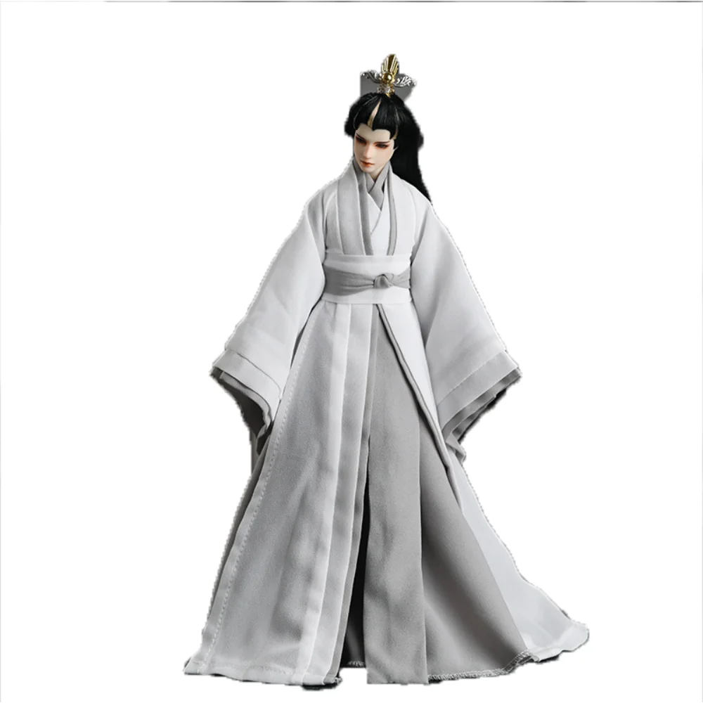 

Ancient Suit coat Long Dress Outfit 1/6 Scale Grey white Hanfu Robe Outfit long coat Jacket Clothes for 12inch Figure Toys