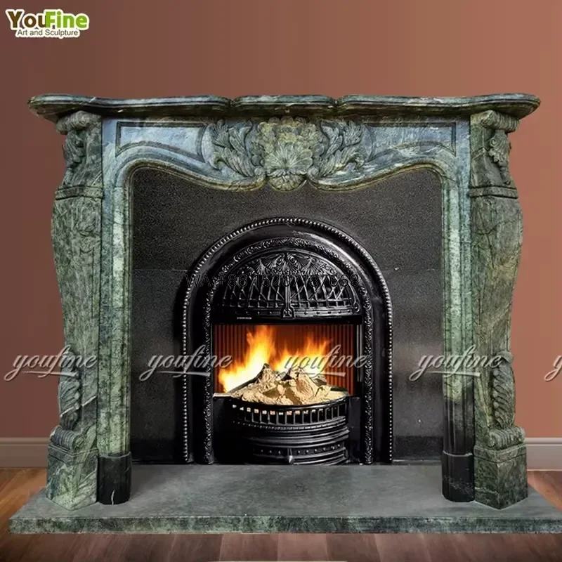 Wmwmnu Luxurious Home Interior Decor Customizable Freestanding Black Marble Fireplace