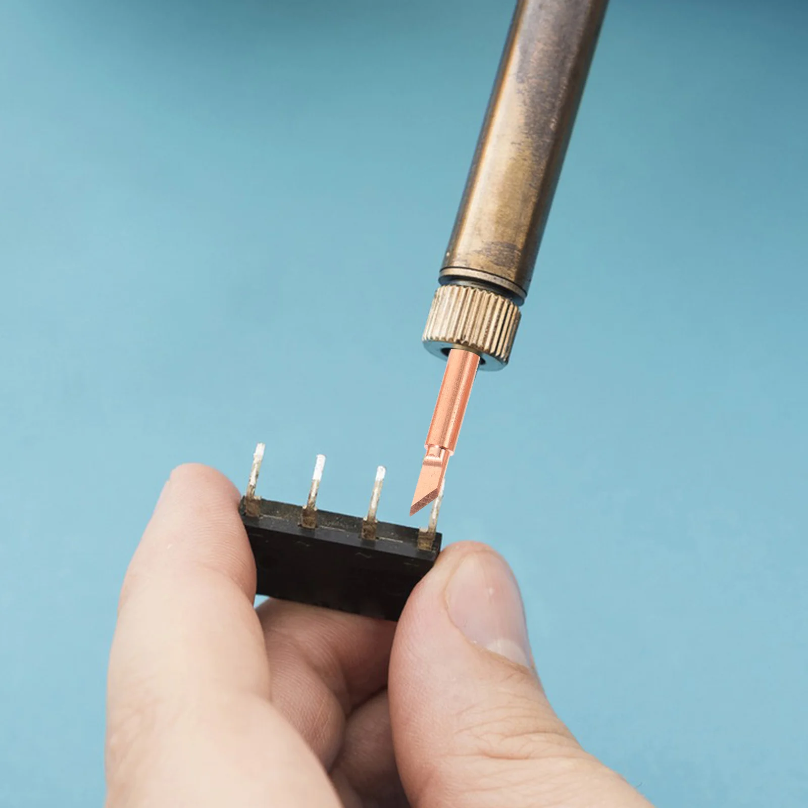 10Pcs Soldering Iron Tips Copper Material Lightweight Portable Replacement Welding Tips for Electronics Soldering Tool