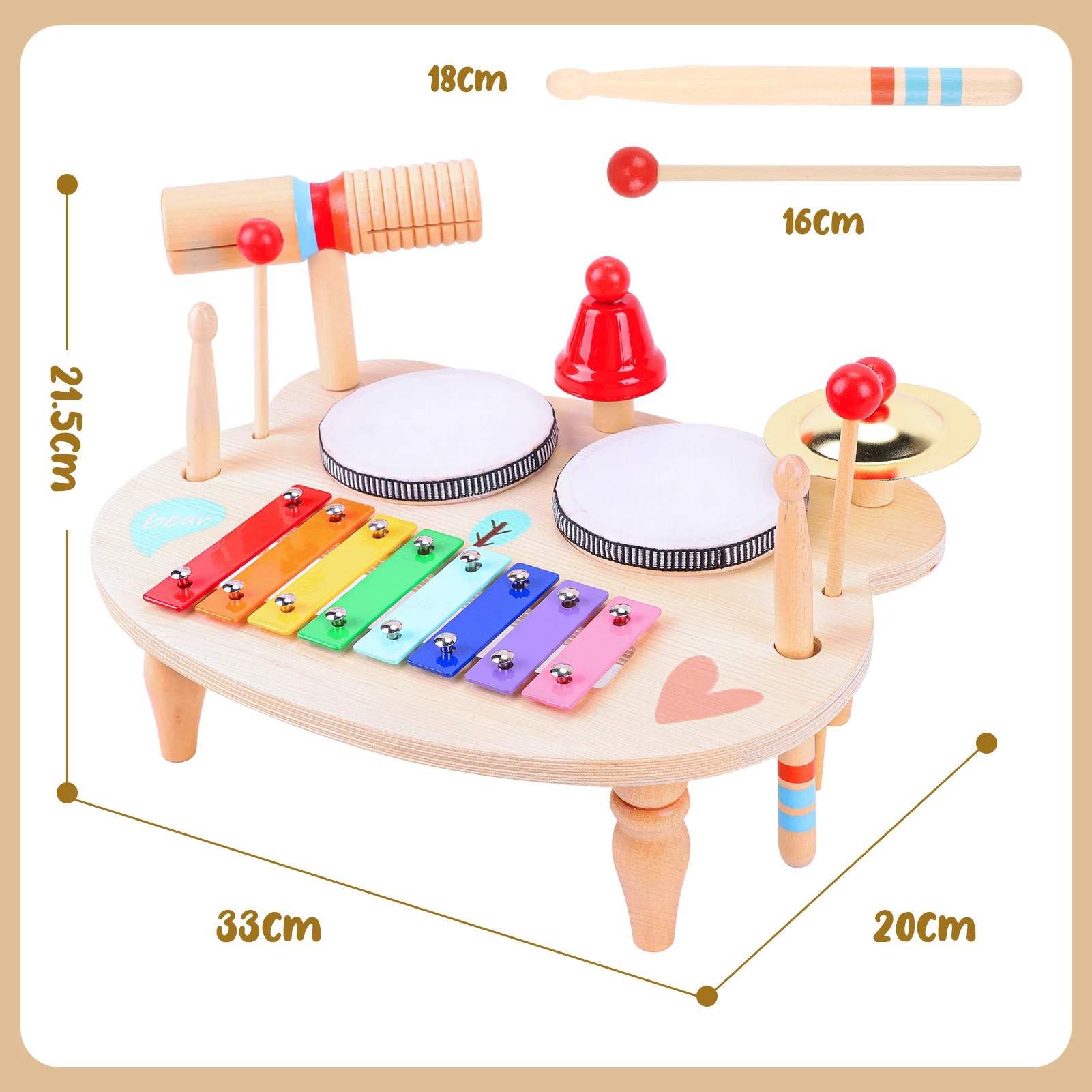 Mesa de instrumentos musicais - Kids Toys Xylophone avaliação e preço