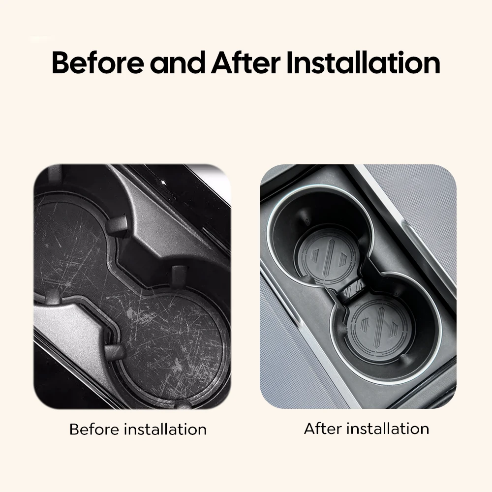 حصيرة حامل أكواب الماء من السيليكون لطراز تسلا Y إطلاق العرعر موديل 3 كوب هايلاند الحد من الديكور الداخلي