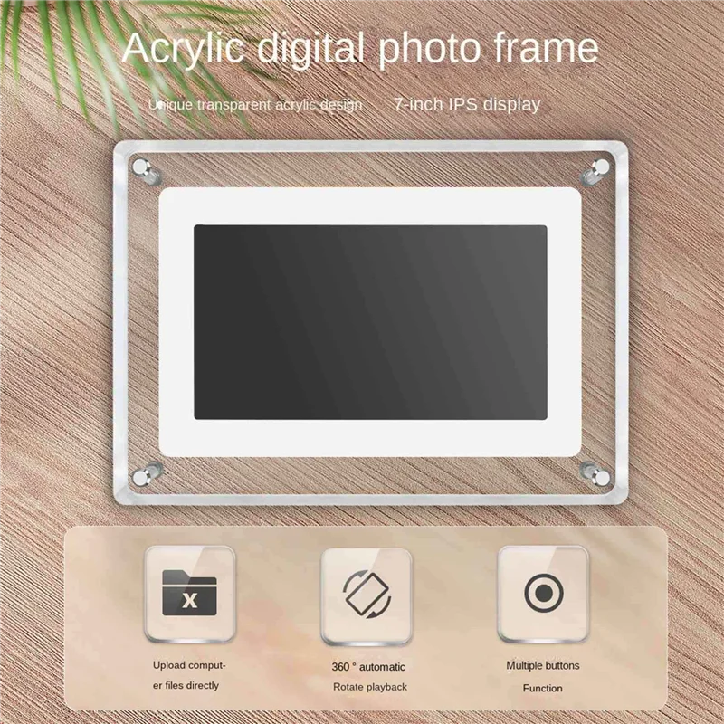 

-A01R Digital Photo Frame Acrylic Digital Photo Frame 7 Inch 1500Mah IPS Screen 4Gb Memory Desktop Video Player