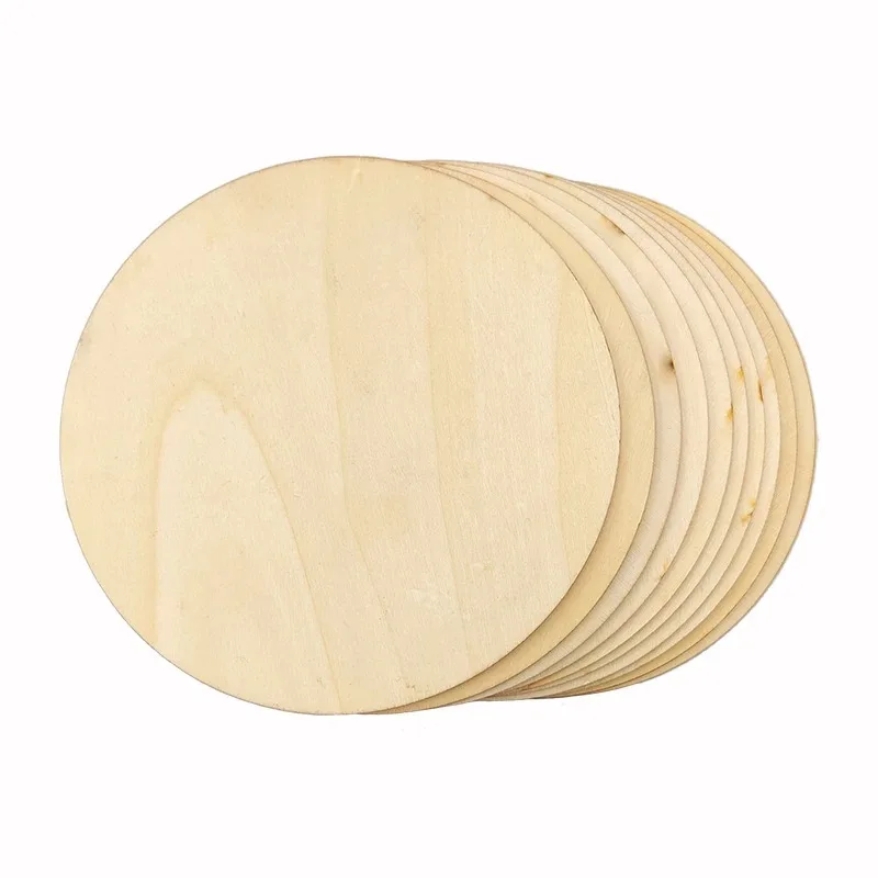 5/10/20/50pcs 120mm Unfinished Wooden Round Disc Cutouts for DIY Crafts Door Hanger, Wood Burning Wood Circles for Crafts