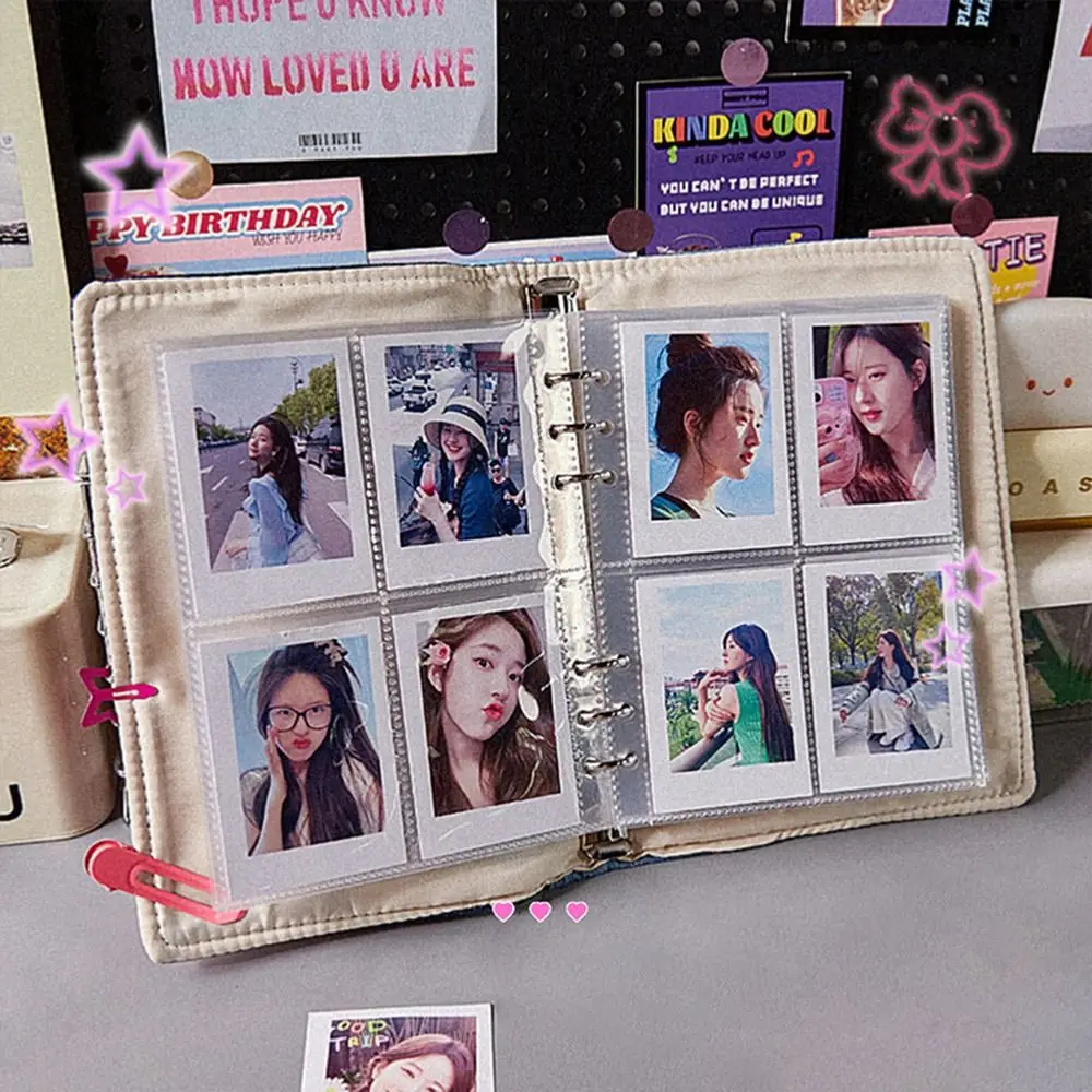 Product DIY Cover Denim Notebook Hand Ledger Diary With Pocket Mini Card Album Idol Photo Card Holder