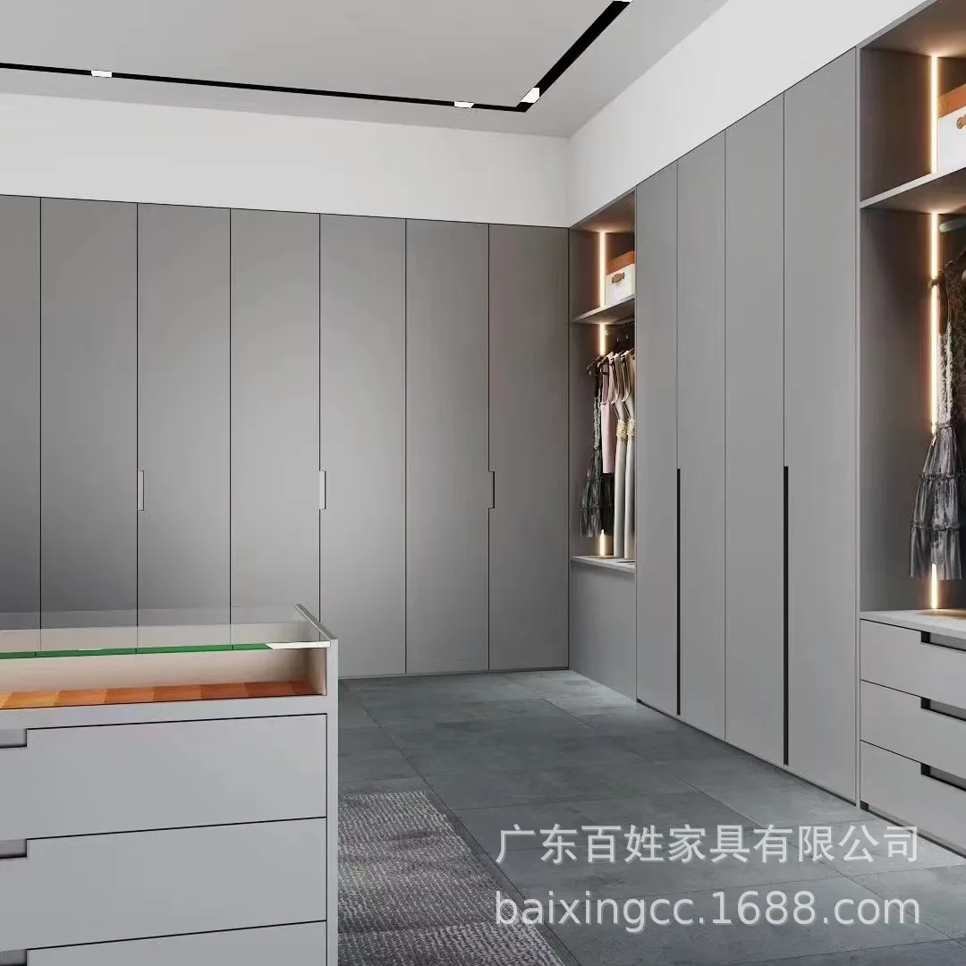 Whole House Customization Source Factory Foreign Trade Engineering Batch Customization Wardrobe Cabinets Light Luxury Furniture