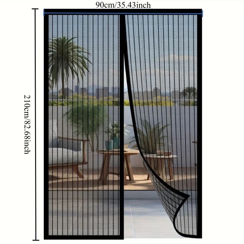 Magnetic Insect Proof Screen Door Heavy Duty Self Sealing Net No Mount Install For Living Room Bedroom Balcony Tear Resistant