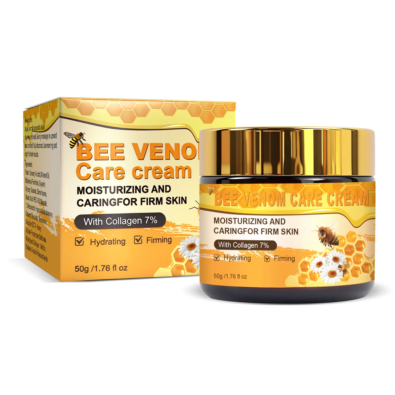 Bee Venom Hautpflegecreme, feuchtigkeitsspendender Propolis-Balsam zur Faltenentfernung, Feuchtigkeit und Hautstraffung