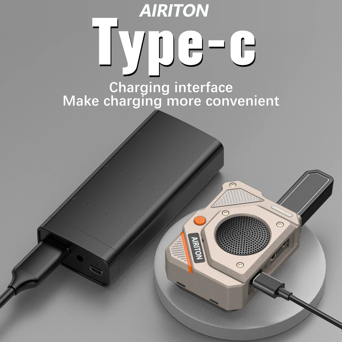 AIRITON جهاز اتصال لاسلكي صغير 2 حزمة AI-168 PMR FRS قابلة للشحن طويلة المدى اتجاهين راديو نوع-C شاحن حر اليدين لرحلة التخييم #6