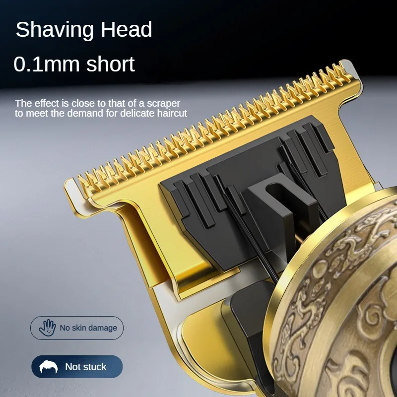 Vintage Electric Hair Clipper Trimmer Exquisite Haircut Skull Shaving Cutting Machine Dual Titanium Washable Blade 15 Times