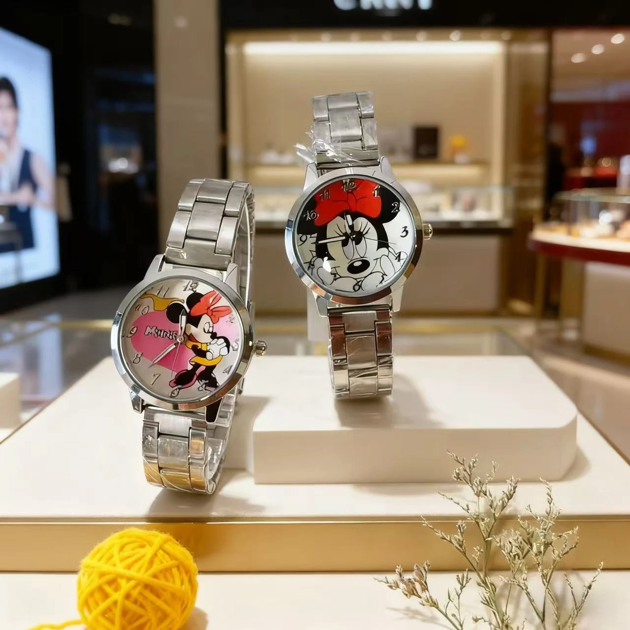

Disney Mickey Kids Watch Stitch Cartoon Stainless Steel Waterproof Children's Wristwatch Holiday Gift