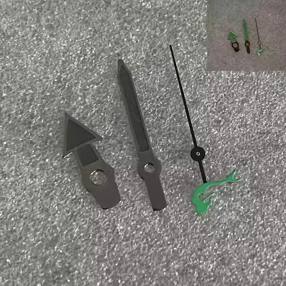 

Watch Accessories: Gunmetal Hands, Green Luminescent, Fish Seconds, Turtle Seconds, Suitable for NH35/36/4R/7S movements