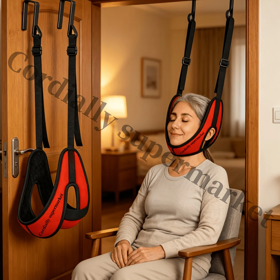 Upgraded version of door hanging cervical brace, with thickened neck support and cervical fixation strap to relieve breathabilit image 6