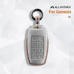 For Hyundai Genesis G80 GV70 GV80 2020 2021 2022 Alcantara High-quality Car Key Case Cover Holder Key Shell Buckle Accessories