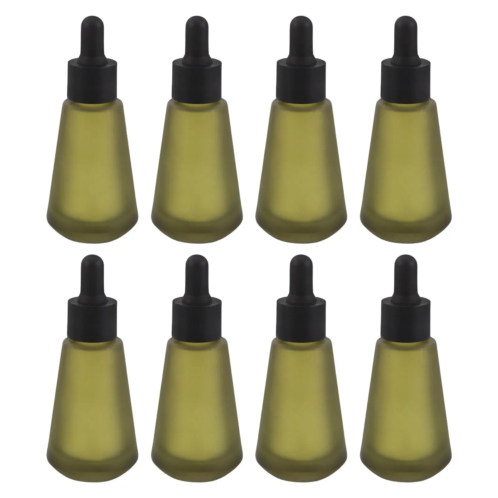 

8Pcs Essential Oil Dropper Bottles Green Glass Conical Refillable Perfume Sample Containers Leakproof Travel