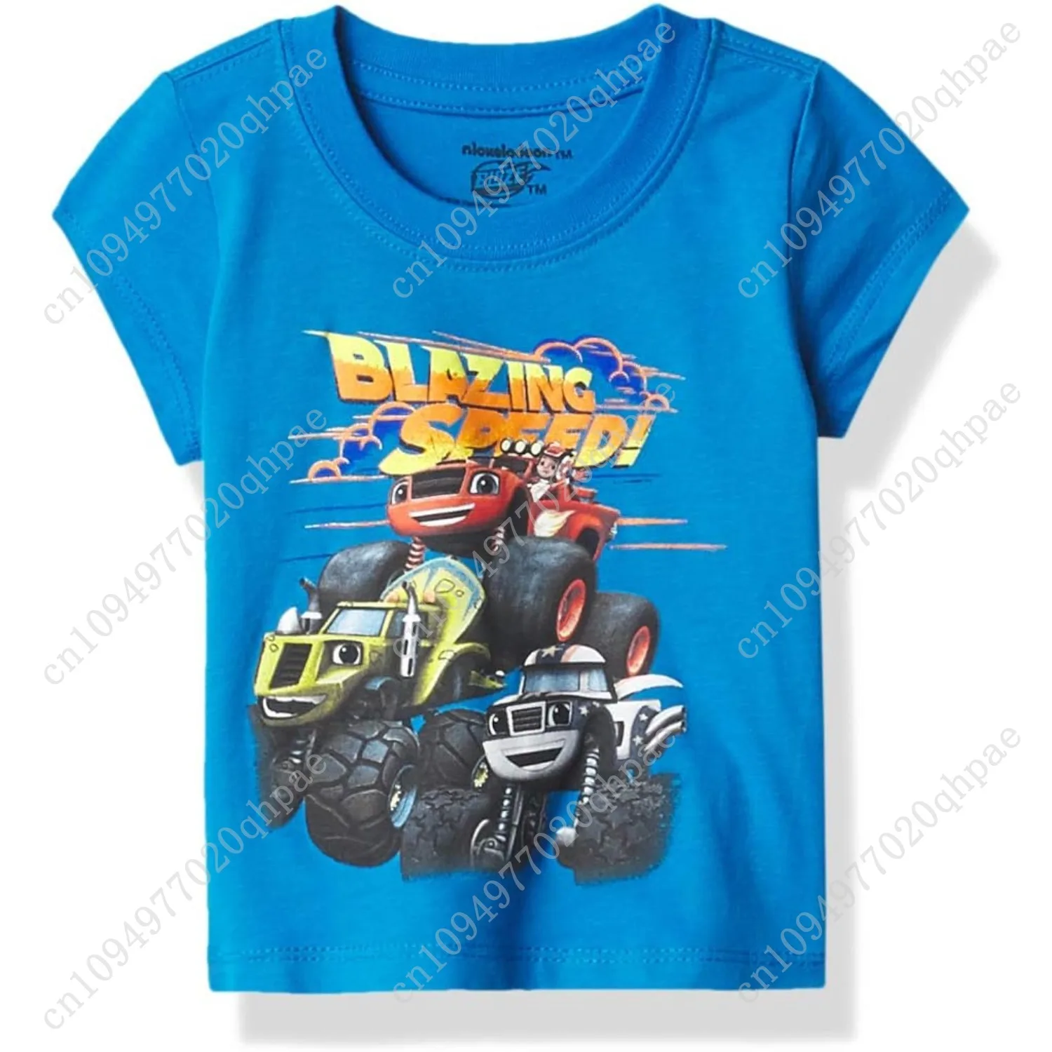 เสื้อยืดแขนสั้นเด็กผู้ชาย Blaze and the Monster Machines โดยนิคเคิลโอดิออน