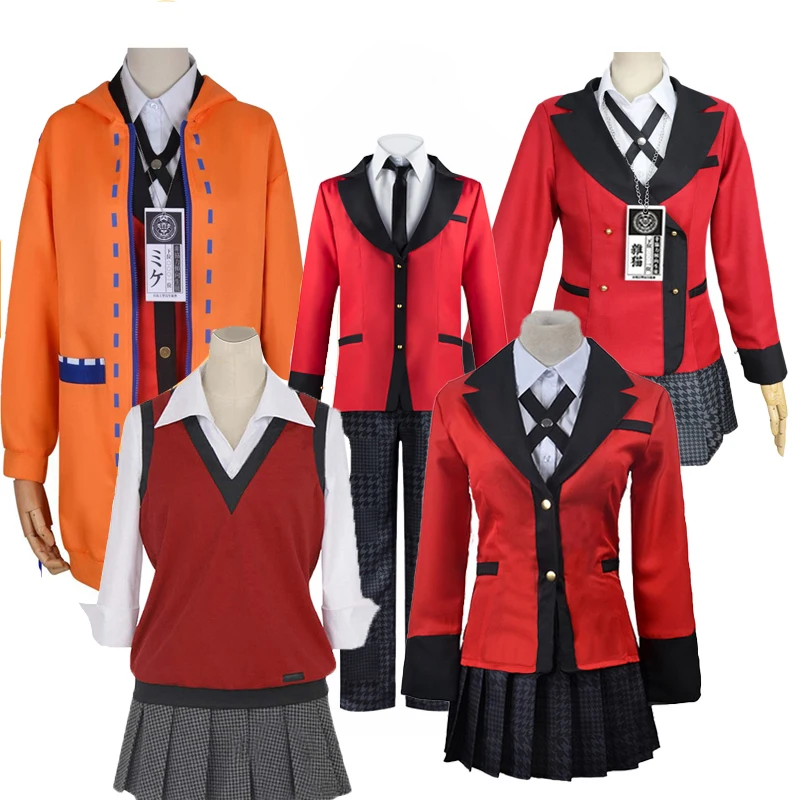 

Anime Kakegurui Cosplay Jabami Yumeko Costume Momobami Kirari Jk School Uniform Ryota Suzui Yomoduki Runa Full set Hoodie