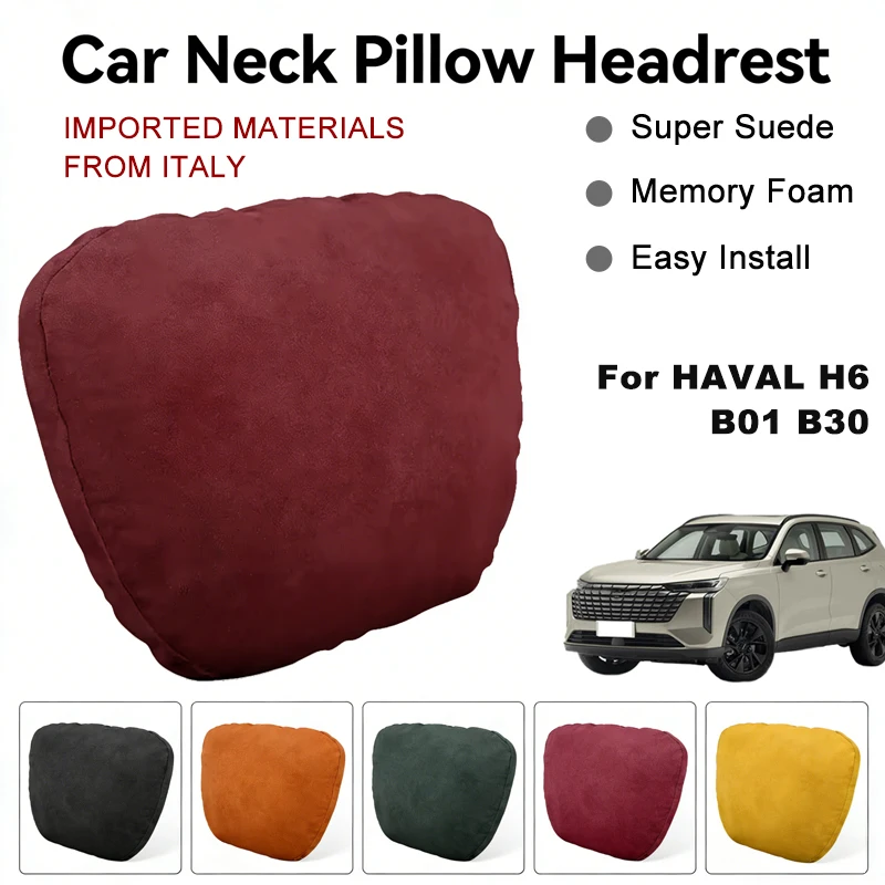 

Italy Suede Car Neck Rest Pillow For HAVAL H6 B01 B30 Seat Head Neck Support Cushion Auto Interior Accessories