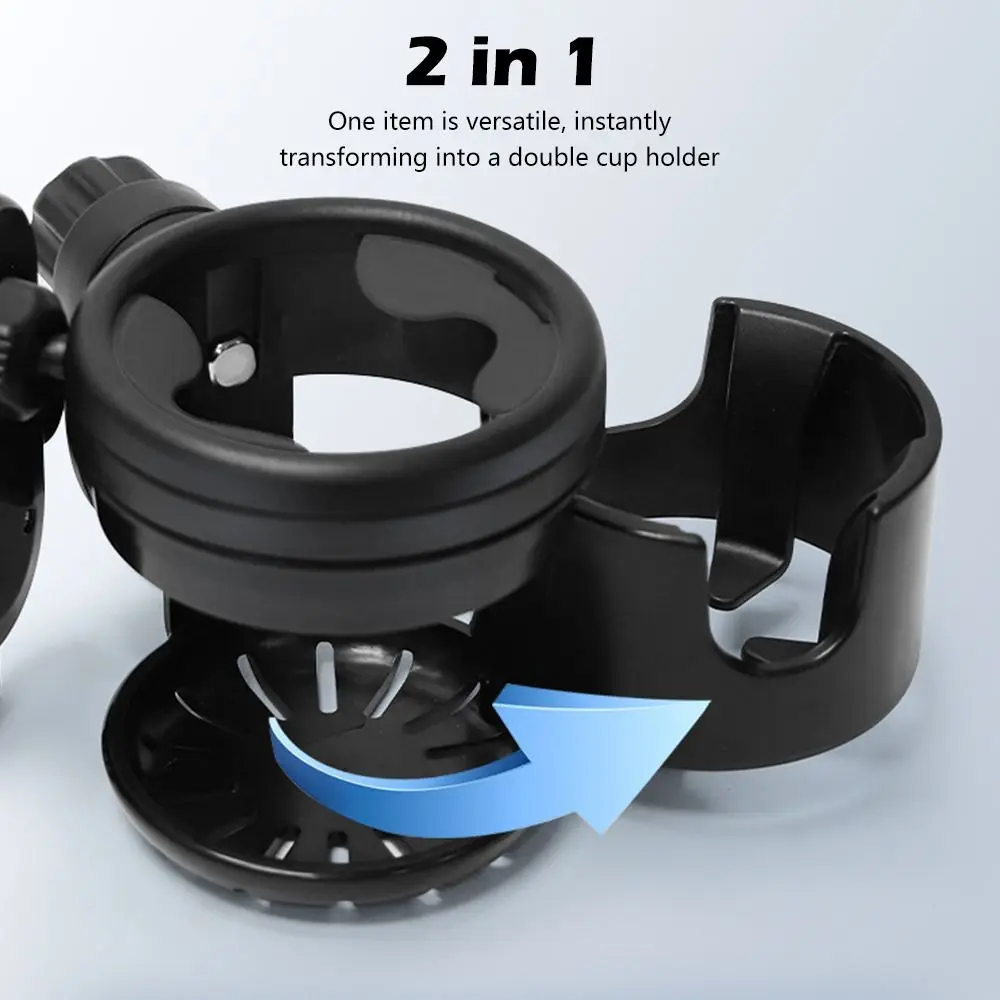 

3 in 1 Design Stroller Cup Holder 360° Rotation Multicolor Water Bottle Tray Universal Mount Non Slip Cup Holder Electric Bike