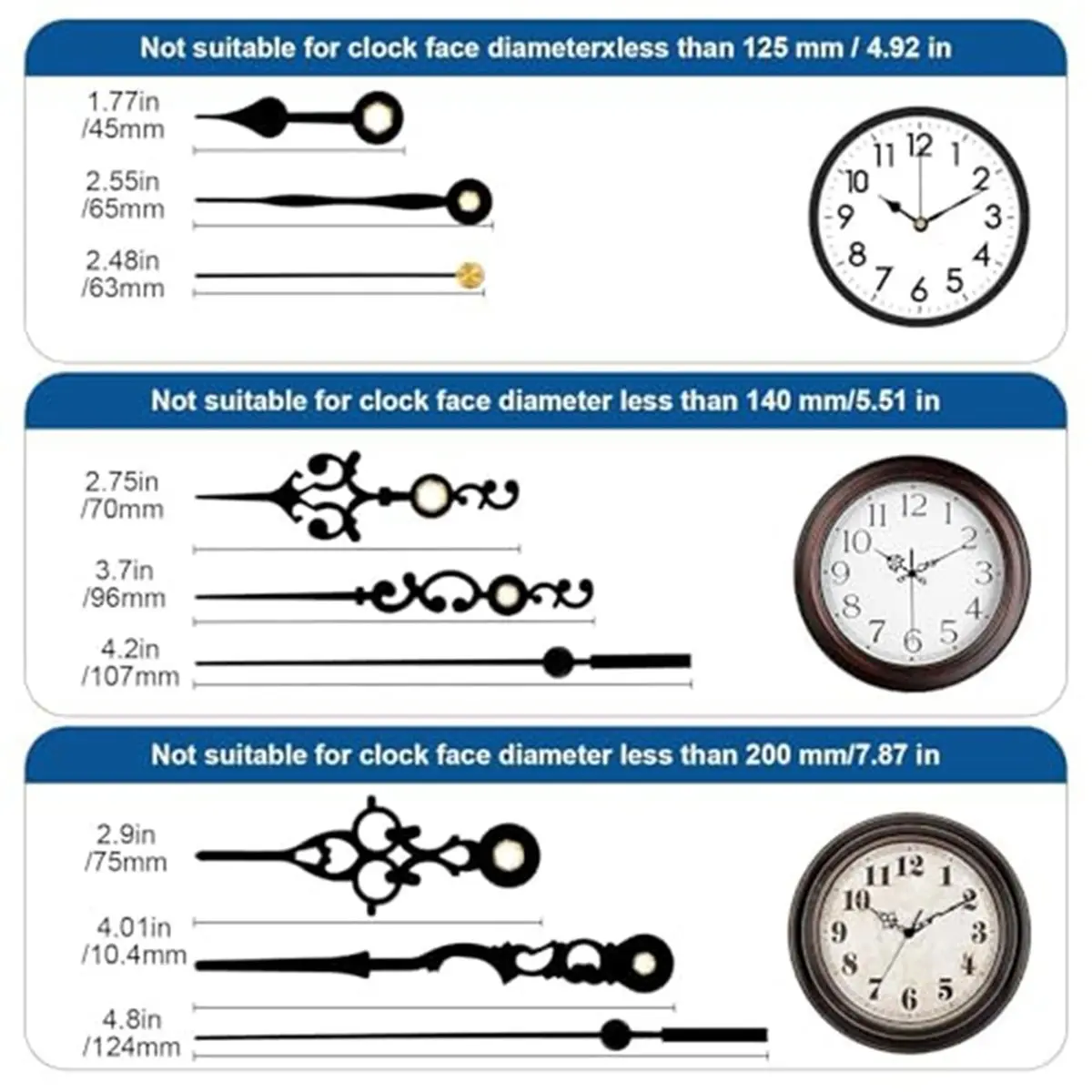 Chiming Clock Mechanism Replacement, Chime Melody Hour Trigger and 3 Set Hands for Vintage Grandpa Clock Repair Part