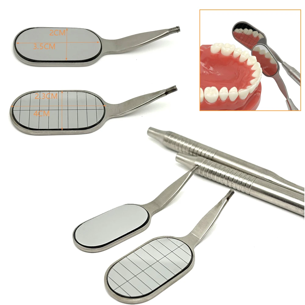 High Quality Dental Mouth Mirror Long Shape Anti-Fog Rhodium Mirrors Reflectors with Handle Dentistry Tools