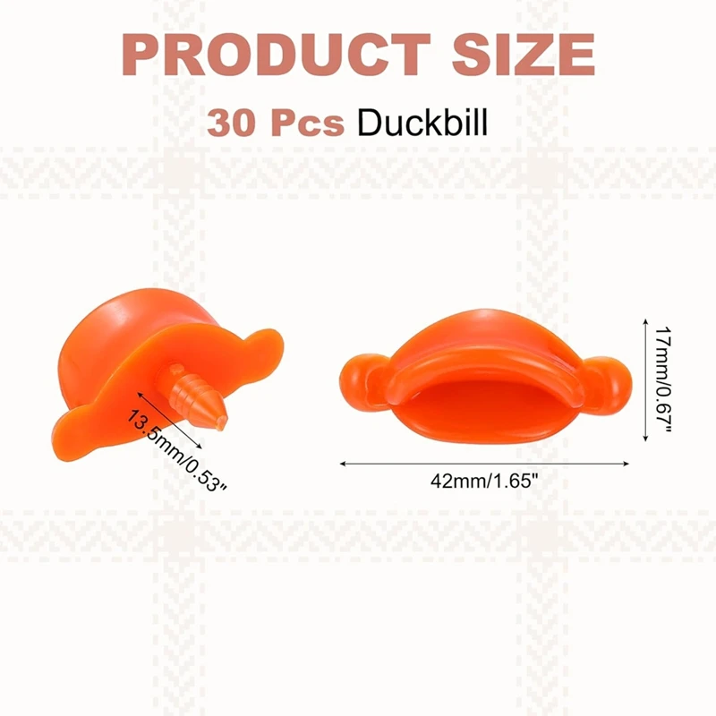 30Pcs Plastic Duck Beak, Doll Safety Duck Mouth Beak Replacement Decor with Washers for DIY Craft Duckbills Doll Making Retail