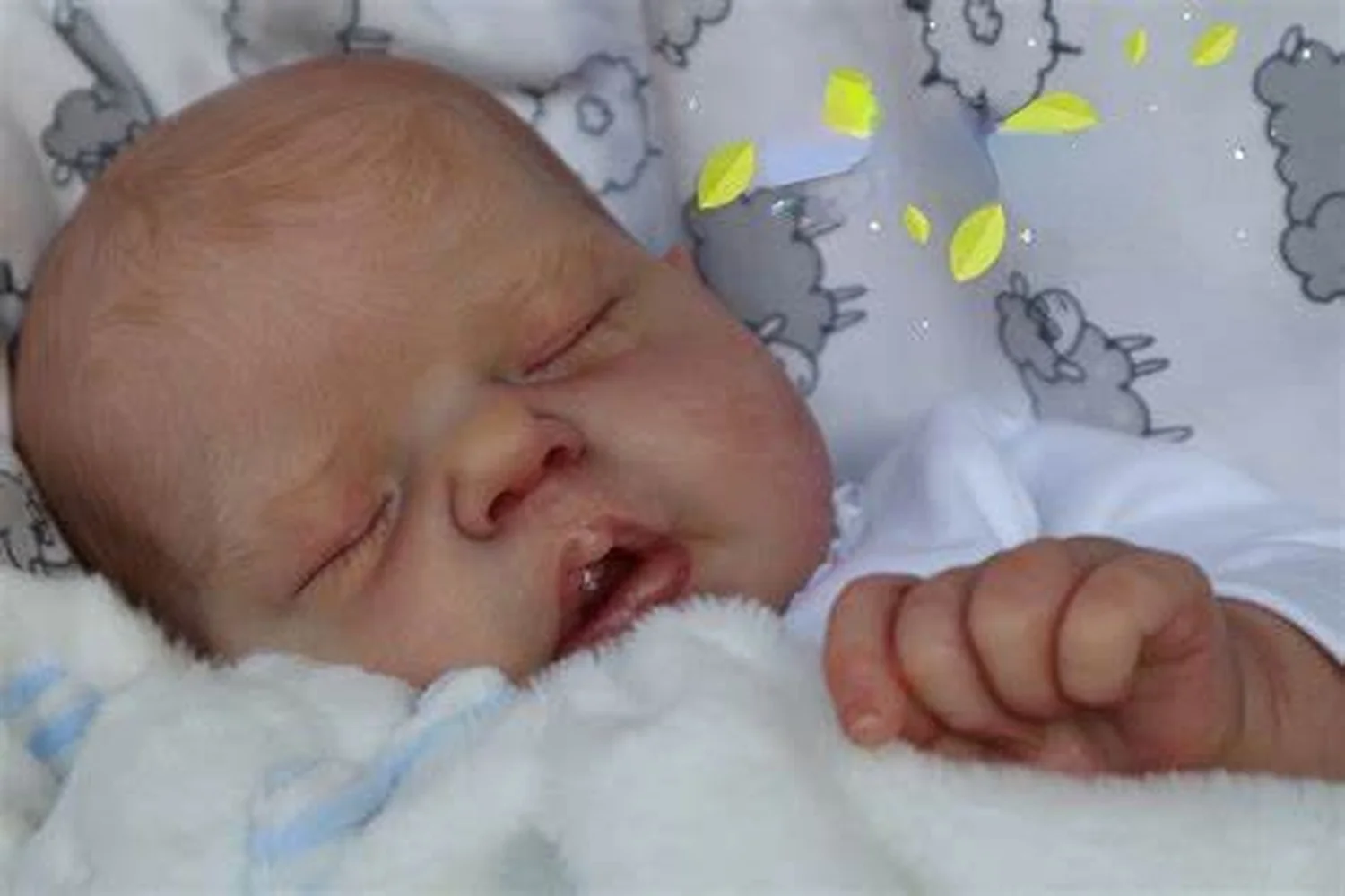 22inch Reborn Doll Kit Alexis Sleeping Baby Girl Unpainted Unfinished Doll Parts with Cloth Body Name on the Neck