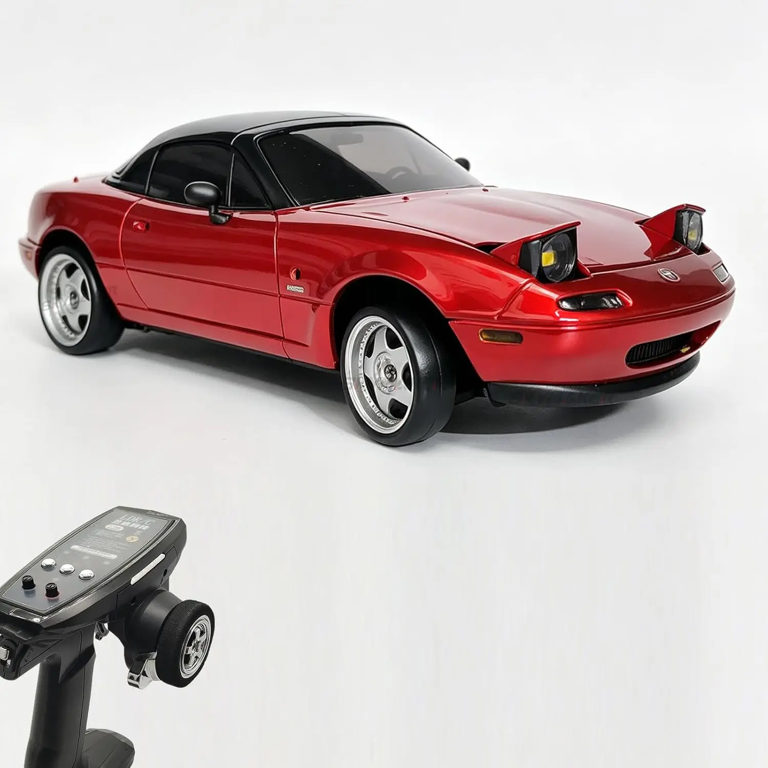 1/18 Scale RC Drift Car Red - Remote Control Drift Vehicle with Gyro Stabilizer, 2.4 GHz RWD Hobby Car for Adults