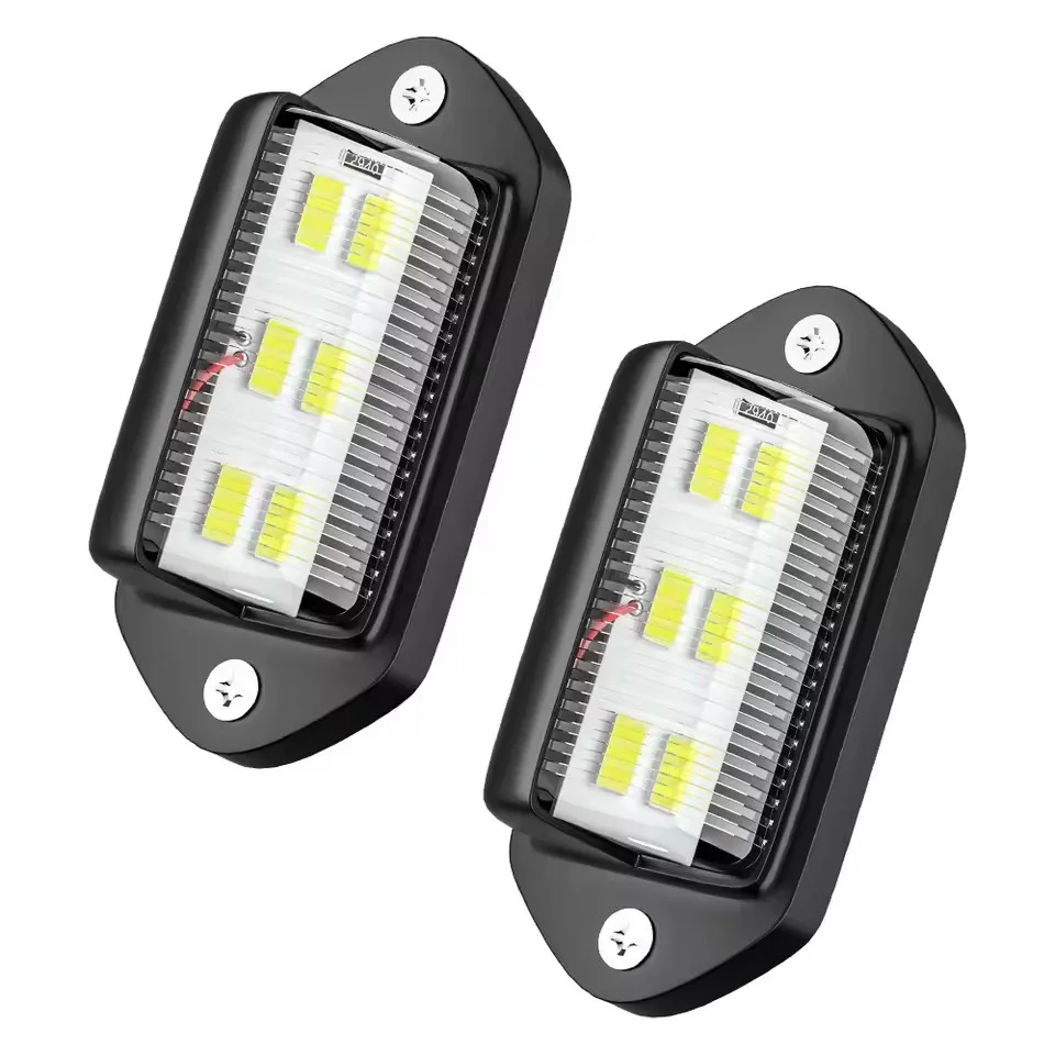 1/2/4 SZT. 6 LED Lampki Oświetlenia Tablicy Rejestracyjnej Samochodu Do SUV-a Ciężarówki Przyczepy Vana Światła Stopnia Białe Żarówki Akcesoria Samochodowe Tablica Rejestracyjna