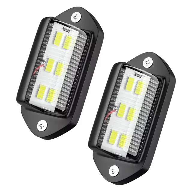 1/2/4 SZT. 6 LED Lampki Oświetlenia Tablicy Rejestracyjnej Samochodu Do SUV-a Ciężarówki Przyczepy Vana Światła Stopnia Białe Żarówki Akcesoria Samochodowe Tablica Rejestracyjna