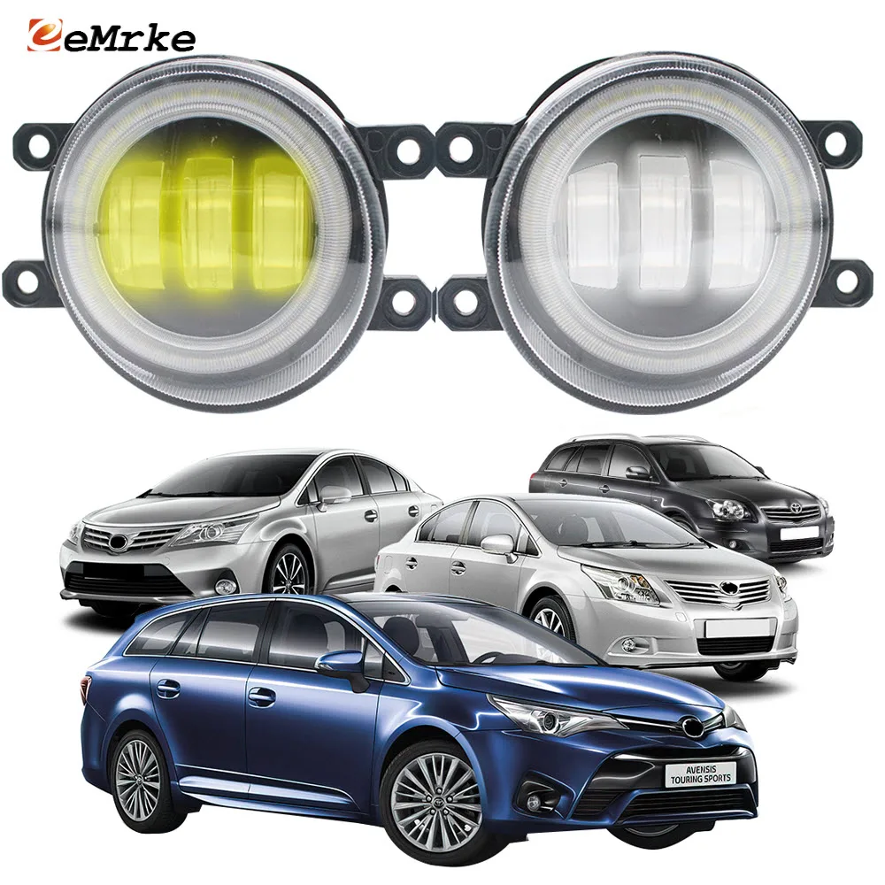 Led Fog Lights Lens for Toyota Avensis T27_ T270 2009 2010 2011 2012 2013 2014 2015 2016 2017 2018 Angel Eye DRL Daylight Ring