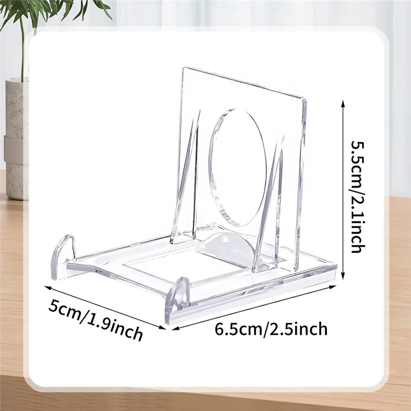 A06R 24 Pcs Clear Plastic Display Stand, Adjustable Clear Plastic Display Stands Easel Multifunctional Display Holder Durable