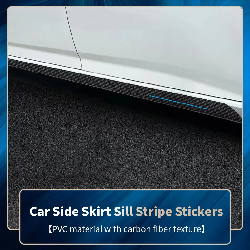 Car Body Side Skirt Single-Line Blue Modification Personalized Sticker Creative Waistline Door Strip Scratch Cover Decorative Sticker