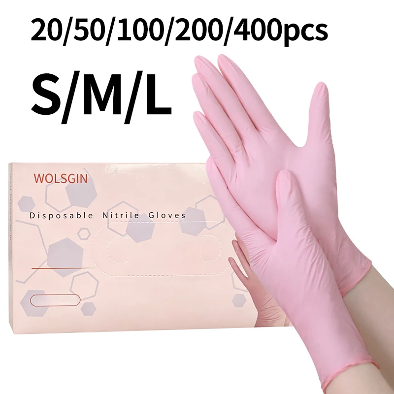 20/50/100/200/400pcs Disposable nitrile gloves, suitable for food preparation, beauty and hairdressing, and kitchen cleaning