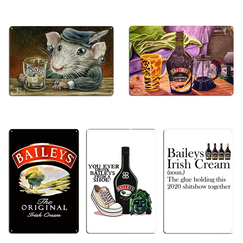 Baileys Ink Artwork Patricia the rat Baileys CreamIrish Metal Sign Wall Mural Design Cinema Garage Decoration Tin Sign Posters