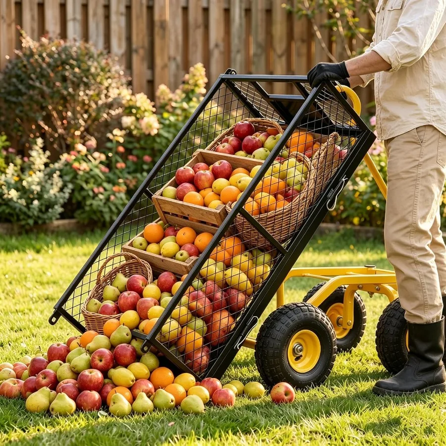 Steel Garden Dump Cart Heavy Duty 800 LBS Utility Wagon
