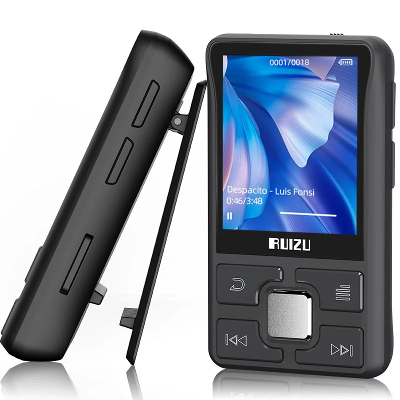 

RUIZU X55 Sport Bluetooth MP3 Music Player Clip Portable Mini Walkman with Screen Support FM,Recorder,E-Book,Clock,Pedometer