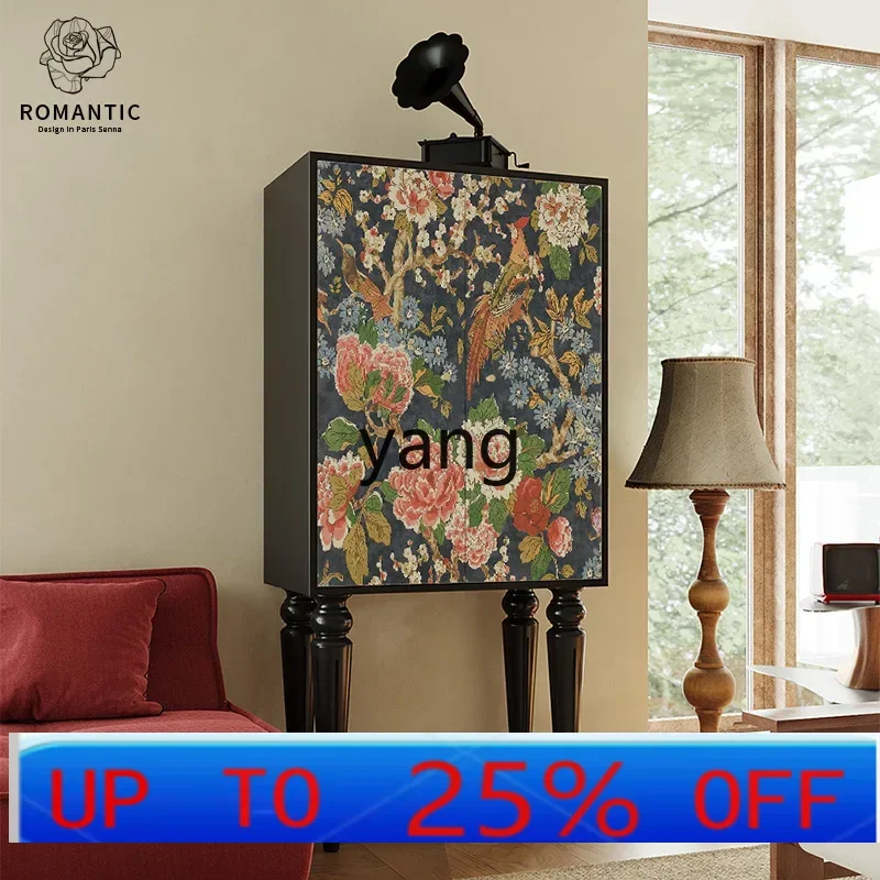 

LMM American country style household solid wood tall cabinet storage storage side cabinet