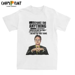 The Office Dwight K. Schrute Men's T Shirts Dunder Mifflin Funny Tees Short Sleeve Crewneck T-Shirts 100% Cotton Gift Tops