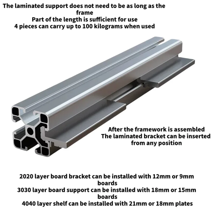 4PCS 3030 Aluminum Profile Shelf Support Slot Invisible Shelf Bracket for Panel Fixing EU Standard Aluminum Frame Board Holder