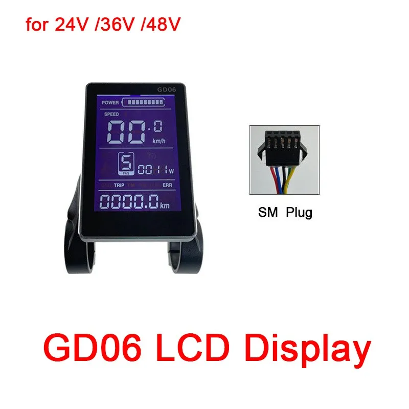 Electric bicycle Scooter GD06 LED Display Computer Panel  24V/36V/48V SM/Waterproof Plug Mountain bike refit Accessory