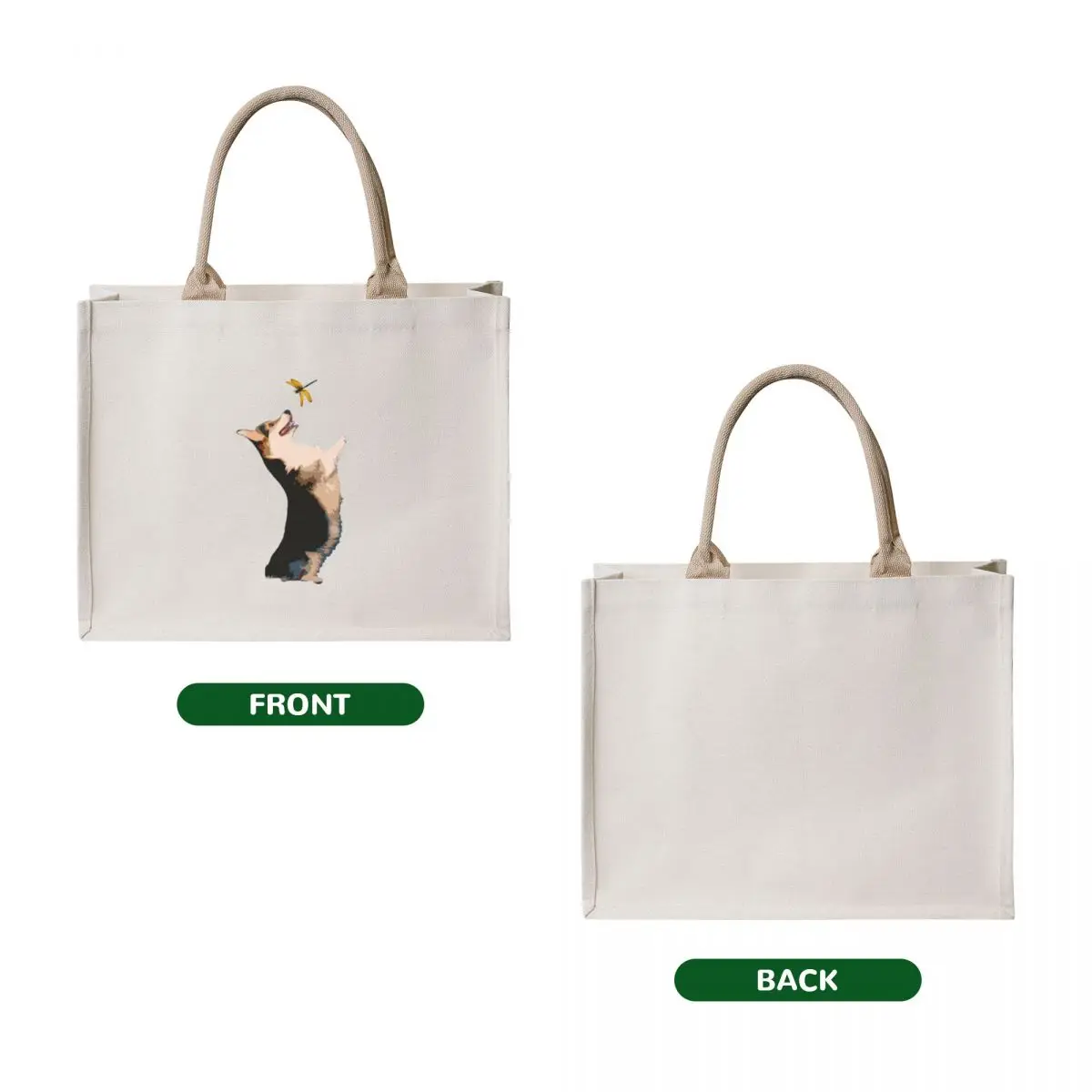 Welsh Corgi Sitting up Tote Bag shopper bag women shopper bag woman Canvas shoulder Shopper handbag