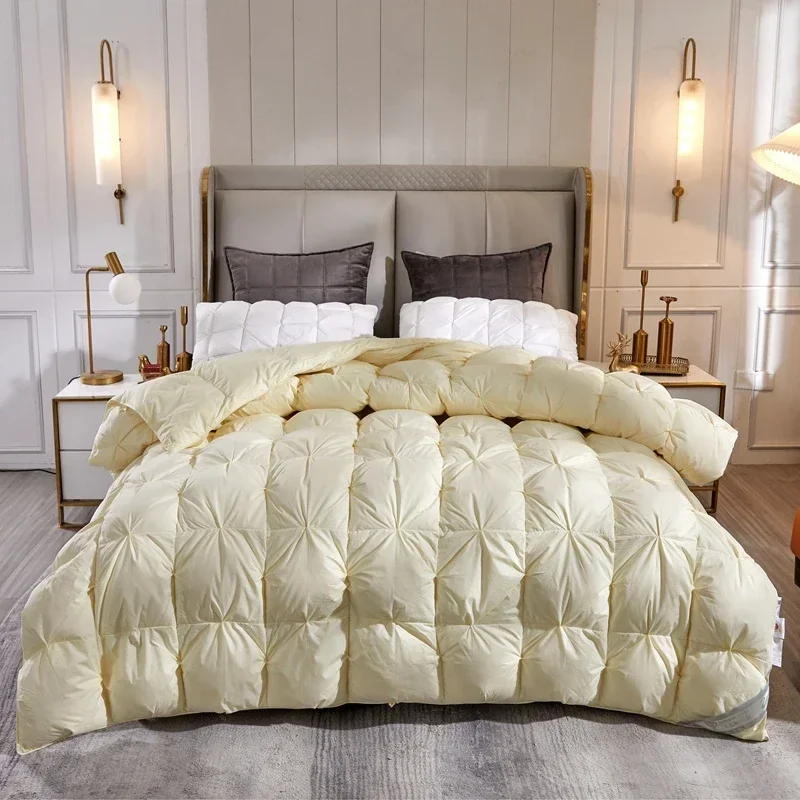 

2024 New All Cotton Twisted Flower Down Quilt Core Cotton fabric filled with white goose down Good warmth retention