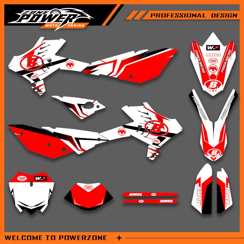 

POWERZONE Motocross Team Graphics Background Sticker Decal Kits For BETA RR 2010 2011 2012 LC 2010-2018 Customized Number 02