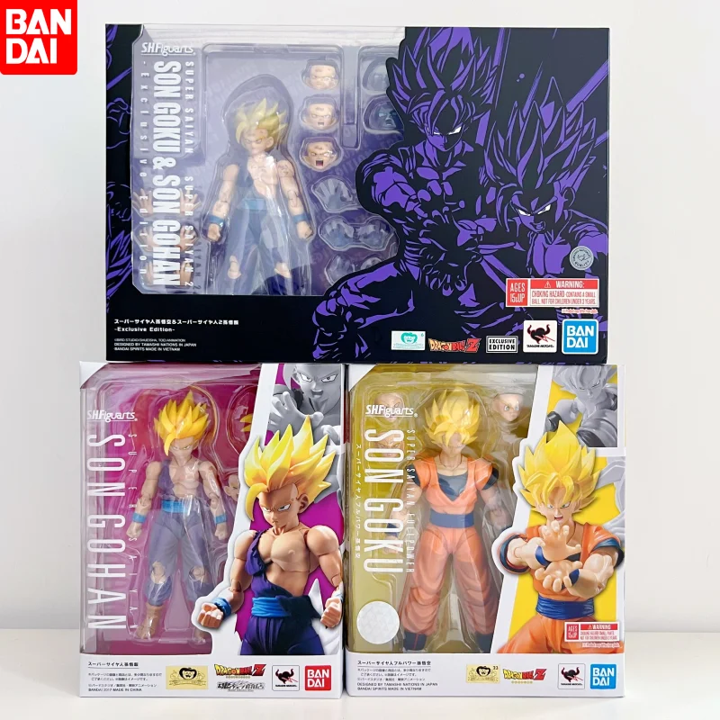 

Bandai Shf Dragon Ball Z Super Saiyan Son Goku Super Saiyan 2 Song Gohan Exclusive Edition Model Kit Pvc Action Figures Gift