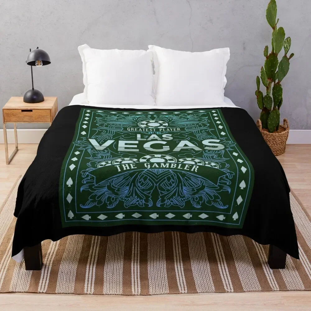 Las Vegas Gambler T-Shirt. Throw Blanket Single Bed Blankets