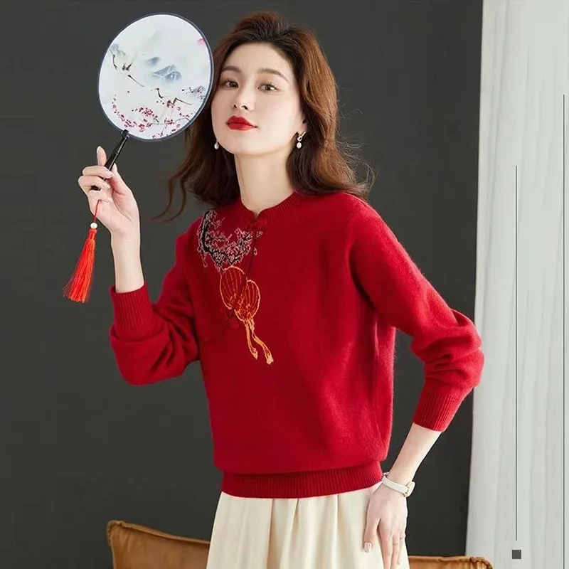 2024Autumn Winter New Korean Pullover Knitted Sweater Women Loose Fashion Temperament Short Knit Bottoming Shirt Sweaters Ladies